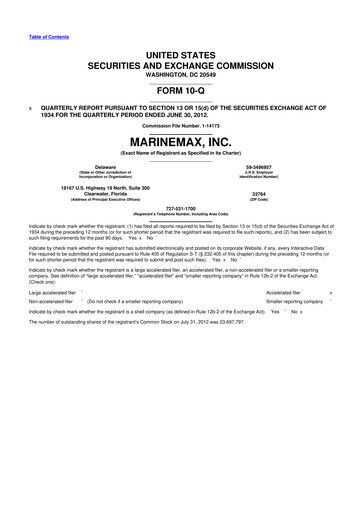 Thumbnail MarineMax 10-Q Quarterly Report FY2012 