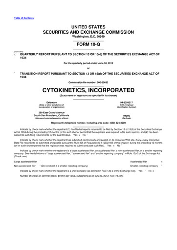 Thumbnail Cytokinetics
 10-Q Quarterly Report FY2012 