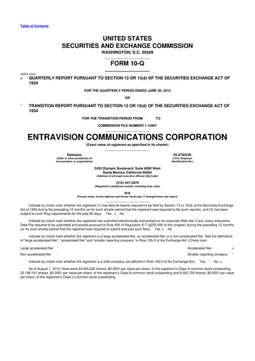 Thumbnail Entravision Communications
 10-Q Quarterly Report FY2012 