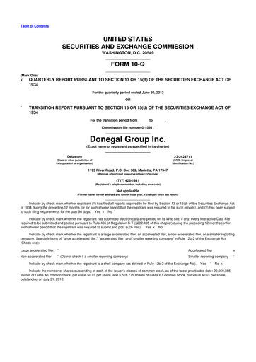 Thumbnail Donegal Group 10-Q Quarterly Report FY2012 