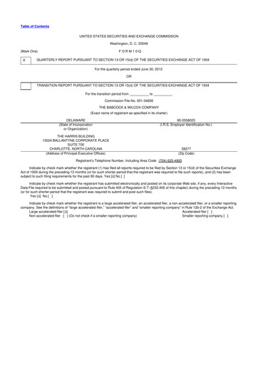 Vorschaubild BWX Technologies
 10-Q Quartalsbericht 2012 