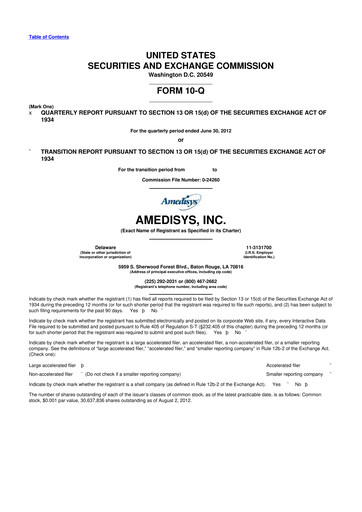 Thumbnail Amedisys 10-Q Quarterly Report FY2012 