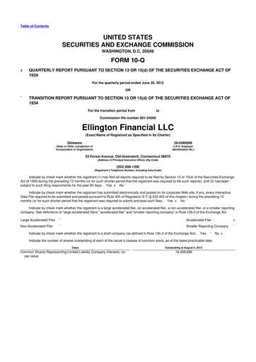Thumbnail Ellington Financial
 10-Q Quarterly Report FY2012 