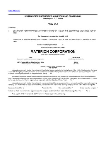 Thumbnail Materion
 10-Q Quarterly Report FY2012 