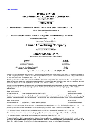 Thumbnail Lamar Advertising 10-Q Quarterly Report FY 