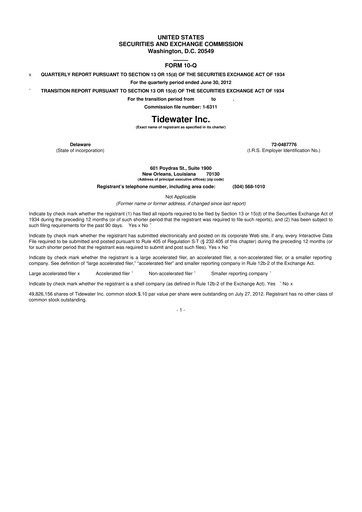 Thumbnail Tidewater 10-Q Quarterly Report FY2013 