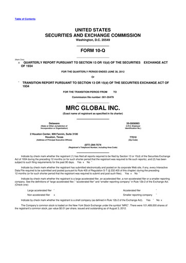 Thumbnail MRC Global
 10-Q Quarterly Report FY2012 