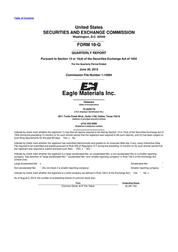 Thumbnail Eagle Materials
 10-Q Quarterly Report FY2013 