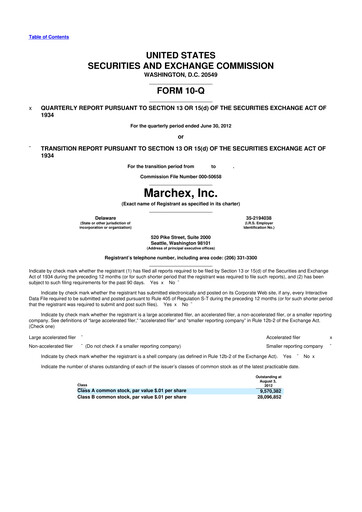 Vorschaubild Marchex 10-Q Quartalsbericht 2012 