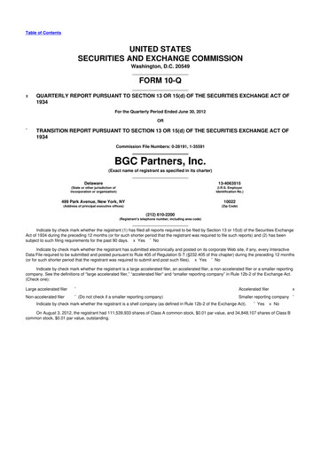 Thumbnail BGC Group
 10-Q Quarterly Report FY2012 