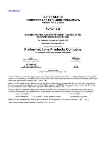 Thumbnail Preformed Line Products 10-Q Quarterly Report FY2012 
