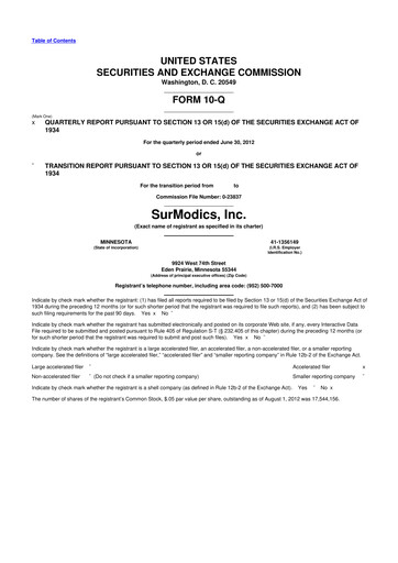 Thumbnail SurModics 10-Q Quarterly Report FY2012 