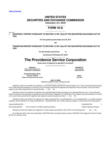 Thumbnail ModivCare 10-Q Quarterly Report FY2012 