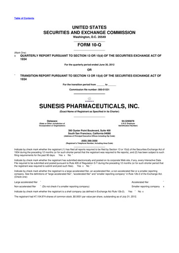 Thumbnail Viracta Therapeutics 10-Q Quarterly Report FY2012 