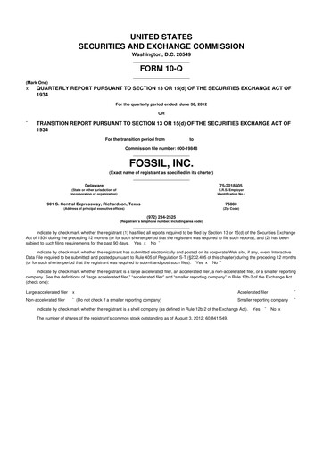 Thumbnail Fossil Group 10-Q Quarterly Report FY2012 