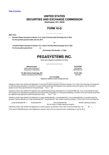 Thumbnail Pegasystems 10-Q Quarterly Report FY2012 