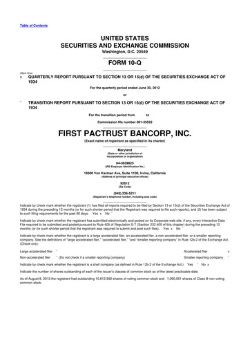 Thumbnail Banc of California 10-Q Quarterly Report FY2012 