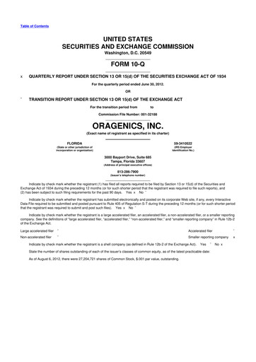 Thumbnail Oragenics 10-Q Quarterly Report FY2012 