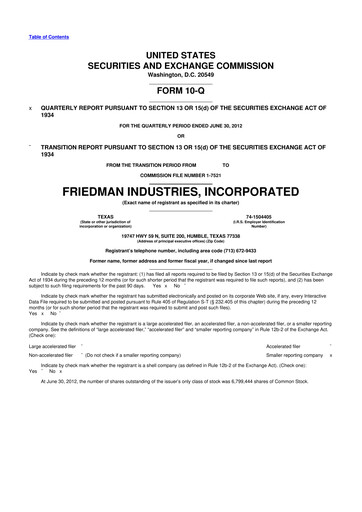 Vorschaubild Friedman Industries 10-Q Quartalsbericht 2013 