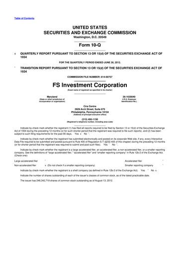 Vorschaubild FS KKR Capital
 10-Q Quartalsbericht  