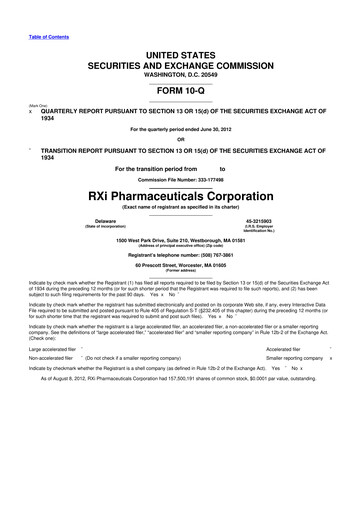 Thumbnail Phio Pharmaceuticals 10-Q Quarterly Report FY2012 