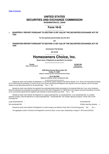 Thumbnail HCI Group
 10-Q Quarterly Report FY2012 