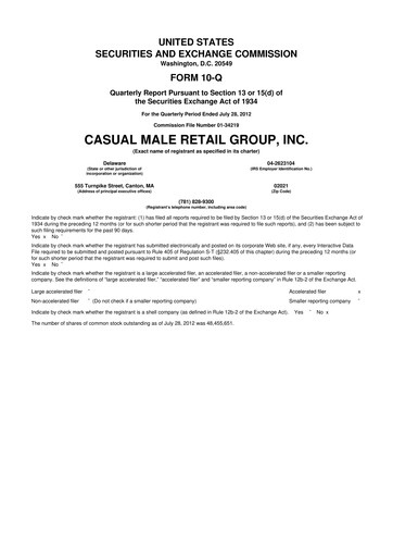 Vorschaubild Destination XL 10-Q Quartalsbericht 2012 