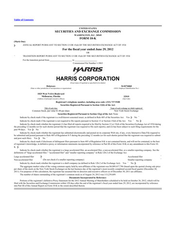 Thumbnail L3Harris Technologies 10-K Annual Report 2012