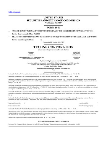 Thumbnail Bio-Techne 10-K Annual Report 2012