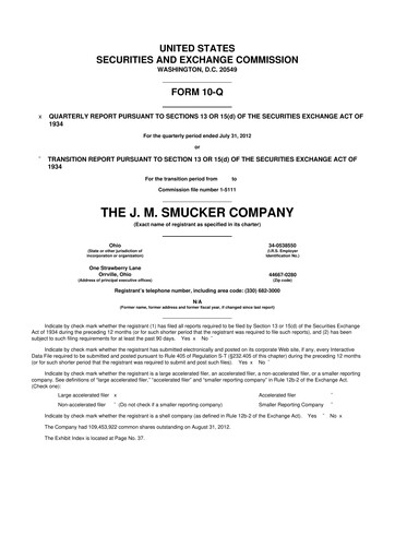 Thumbnail J.M. Smucker Company 10-Q Quarterly Report FY2013 
