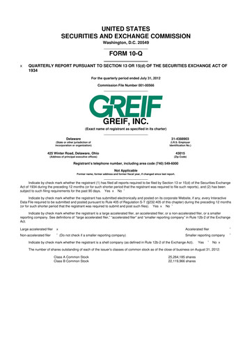Thumbnail Greif 10-Q Quarterly Report FY2012 