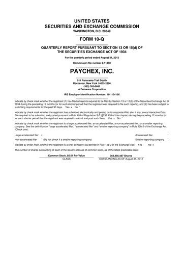 Vorschaubild Paychex 10-Q Quartalsbericht 2013 