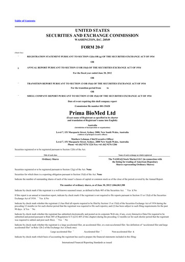 Thumbnail Immutep 20-F Annual Report 