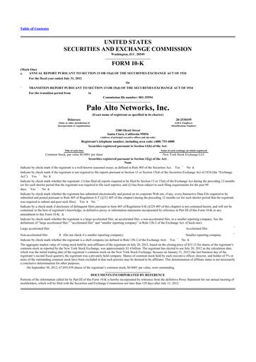 Thumbnail Palo Alto Networks
 10-K Annual Report 