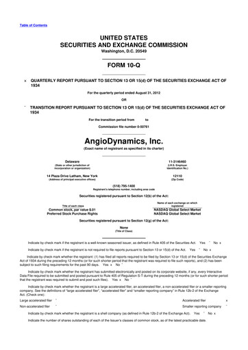 Thumbnail AngioDynamics 10-Q Quarterly Report FY 