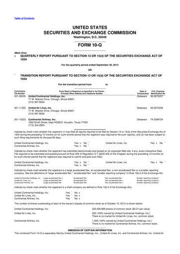 Thumbnail United Airlines Holdings
 10-Q Quarterly Report FY2012 