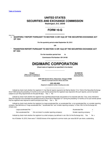 Vorschaubild Digimarc
 10-Q Quartalsbericht 2012 