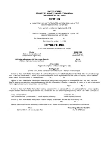 Thumbnail Artivion 10-Q Quarterly Report FY2012 