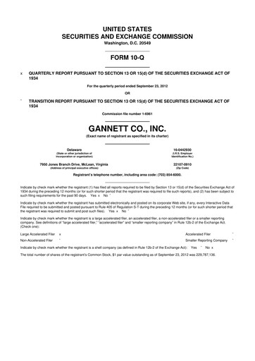 Thumbnail Tegna 10-Q Quarterly Report FY2012 