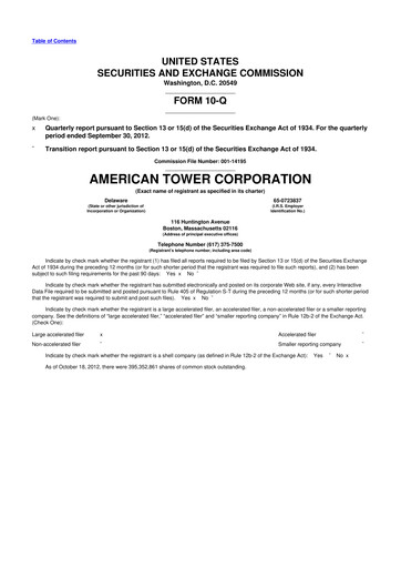 Thumbnail American Tower 10-Q Quarterly Report FY2012 