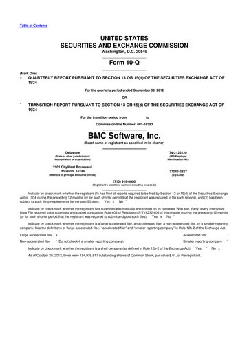 Thumbnail BMC Software 10-Q Quarterly Report FY 