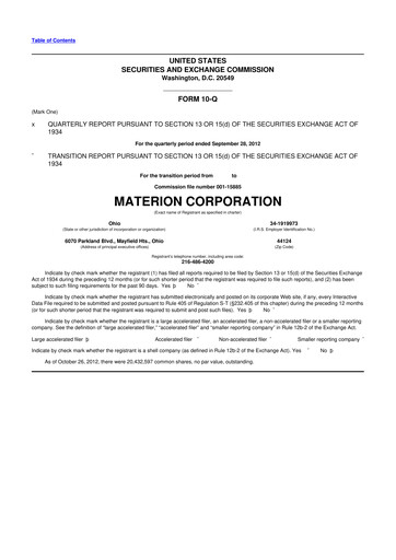 Thumbnail Materion
 10-Q Quarterly Report FY2012 