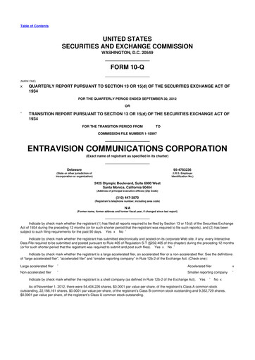 Thumbnail Entravision Communications
 10-Q Quarterly Report FY2012 
