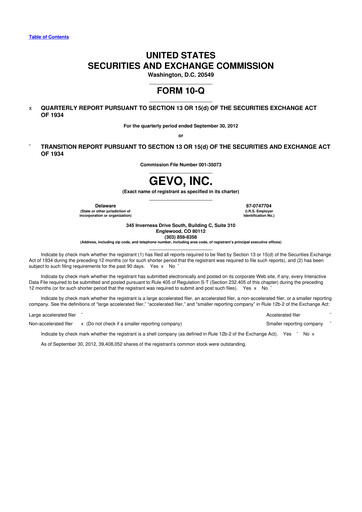 Thumbnail Gevo 10-Q Quarterly Report FY2012 