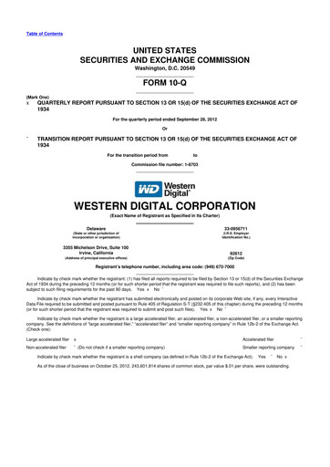 Thumbnail Western Digital 10-Q Quarterly Report FY2013 