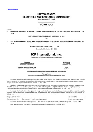 Thumbnail ICF International 10-Q Quarterly Report FY2012 