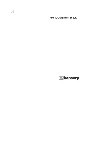 Miniature U.S. Bancorp 10-Q Rapport trimestriel 2012 