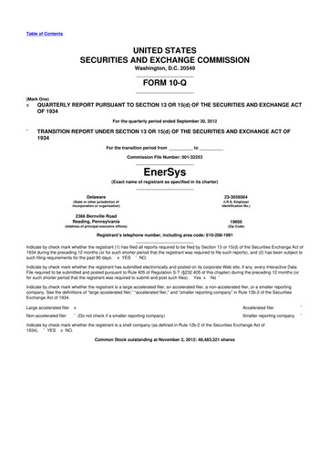 Thumbnail EnerSys 10-Q Quarterly Report FY2013 