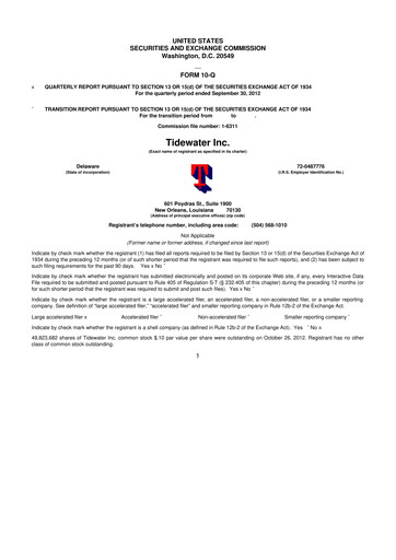 Thumbnail Tidewater 10-Q Quarterly Report FY2013 