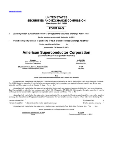 Vorschaubild American Superconductor Corporation 10-Q Quartalsbericht 2013 